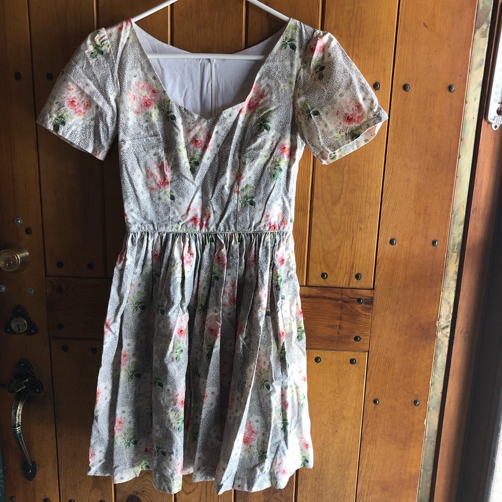 Handmade Cotton Dress with Sweetheart Neckline